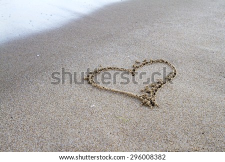 Heart figure sand