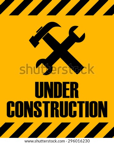 Under Construction Industrial Sign, Vector Illustration. 