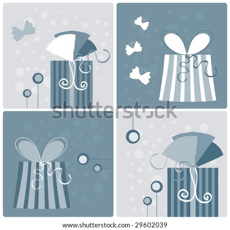 Festive Wrapping Paper Design with Gift Box Ornament. vector version ID: 29202685