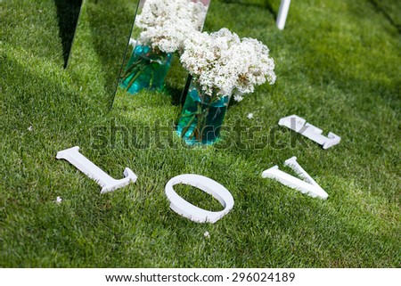 Wedding decoration of flowers