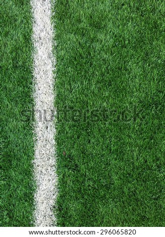 White Stripe Line on The Green Soccer Field from Top View used as Template