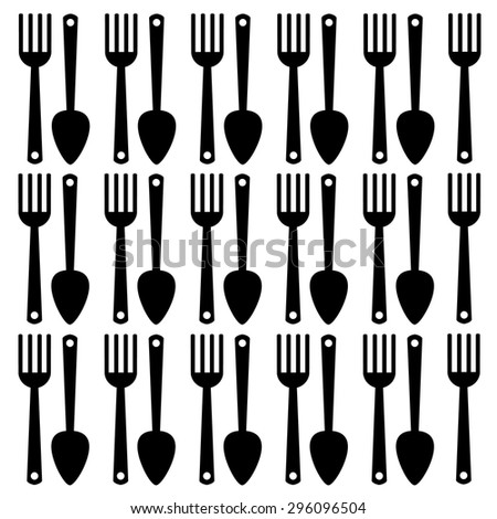 spoon fork icon vector kitchen illustration restaurant 