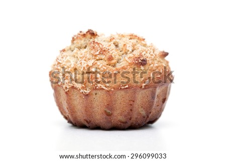 Muffin with coco  isolated on a white background