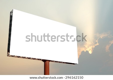blank billboard for advertisement with beautiful sunbeam background