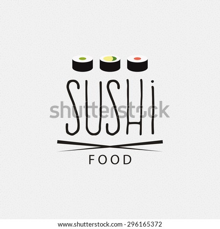 abstract sushi label on a white background