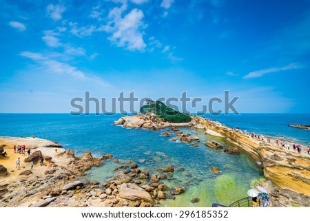 Natural landscape in Yehliu Geopark, taipei, Taiwan Royalty-Free Stock Photo #296185352