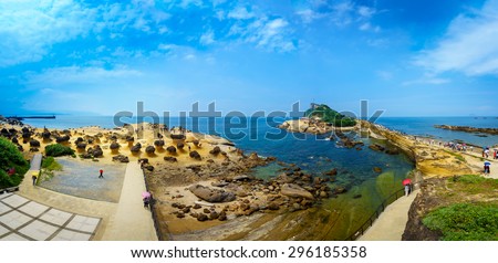 Natural landscape in Yehliu Geopark, taipei, Taiwan Royalty-Free Stock Photo #296185358