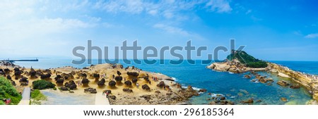 Natural landscape in Yehliu Geopark, taipei, Taiwan Royalty-Free Stock Photo #296185364