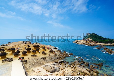 Natural landscape in Yehliu Geopark, taipei, Taiwan Royalty-Free Stock Photo #296185367