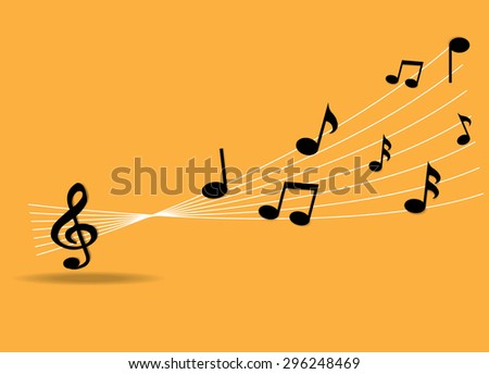 black music notes on a solid background