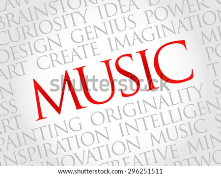 Music word cloud, business concept