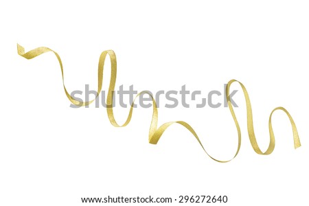Golden zigzag tape isolated on white background