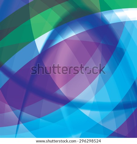 Abstract background created with colorful wavy stripes. Vector
