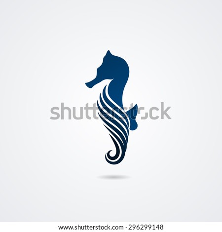 Seahorse isolated on white background. Vector illustration
