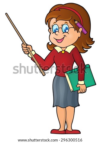 Woman teacher theme image 1 - eps10 vector illustration.