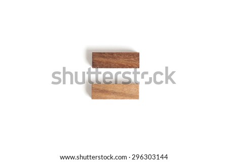 Abstract wood block toy as equal sign.