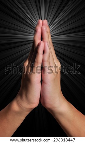 Pray with light and black background