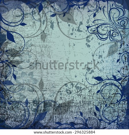 grunge abstract floral background with place for your text