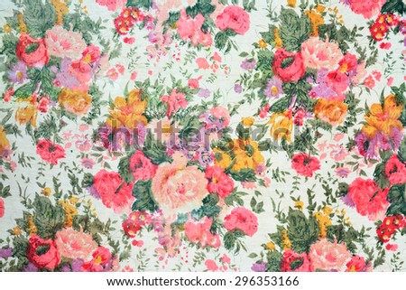 Vintage fabric with floral pattern texture background