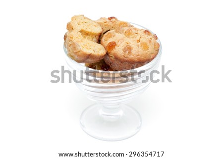 Muffins with raisins isolated on a white background