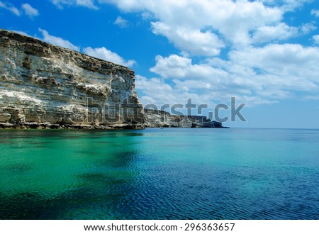 seascape, beautiful views of the rocky cliffs to the sea