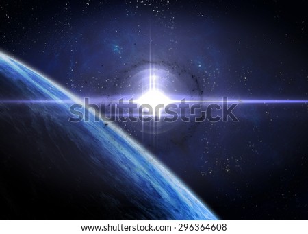 Awesome space background with the explosion of star. Elements of this image furnished by NASA.