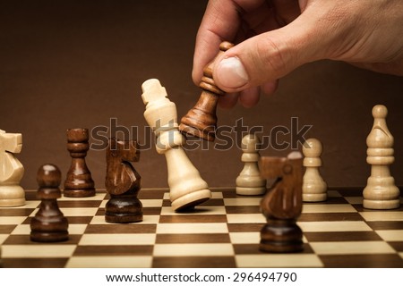 Chess, Strategy, Risk. Royalty-Free Stock Photo #296494790