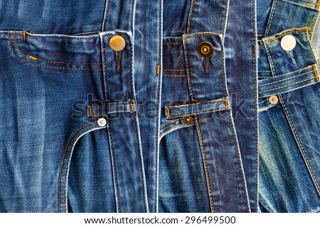 vintage blue jeans in stack