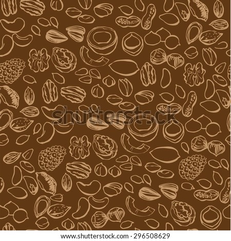 Nuts seamless pattern vector illustration