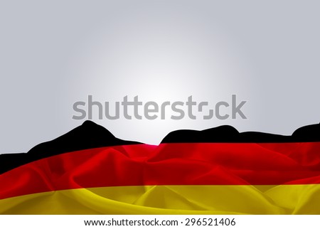 waving abstract fabric Germany flag on Gray background