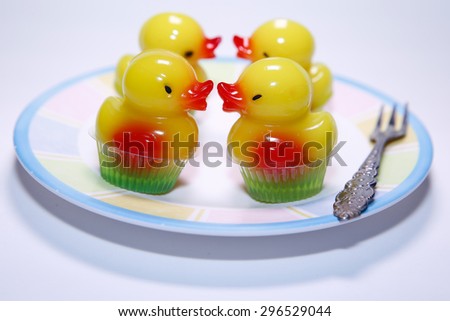 Yellow duck jelly sweets