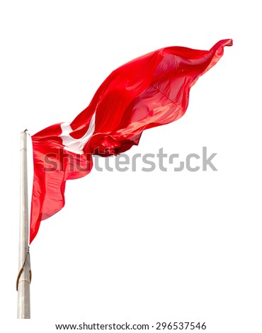 Turkish flag isolated over white background