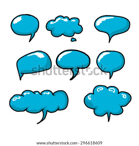 hand drawn speech bubbles set