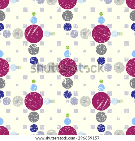 colored balls grunge effect seamless vector pattern background
