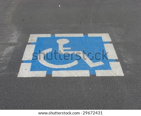 Asphalt Wheelchair assessable Parking Symbol
