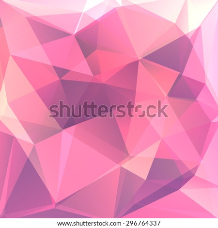 Abstract triangle geometric shapes background. Backdrop,wallpaper, banner, site design template. Vector illustration in pink color.