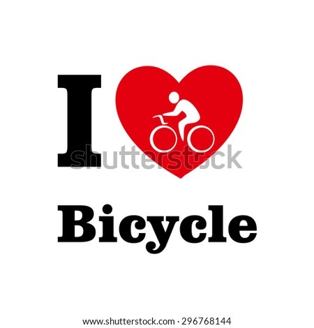 I Love Bicycle concept. Vector icon 10 EPS