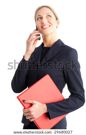 young business woman calling by cellular phone.