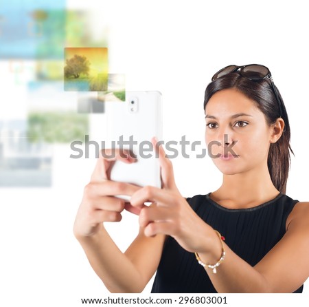 Girl makes pictures from her cell phone