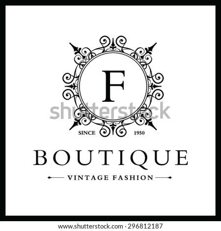 F Letter logo, Monogram design elements, line art logo design. Beautiful Boutique Logo Designs, Business sign, Restaurant, Royalty, Cafe, Hotel, Heraldic, Jewelry, Fashion, Wine. Vector illustration
