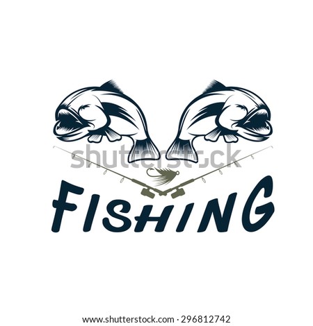 vintage fishing vector design template