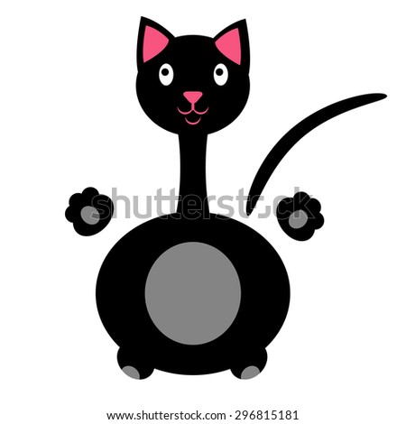 Illustration of cartoon cat, vector.
