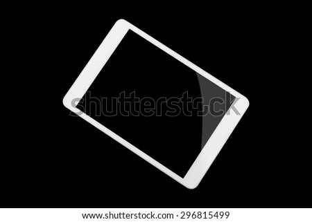 tablet computer isolated on black background