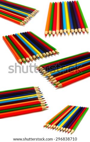 Set of wooden color pencils for drawing