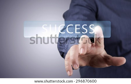 Close up of hand touching icon with finger