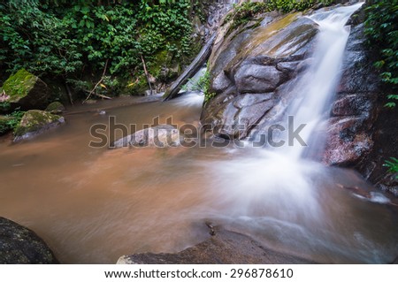 Huay Kaew waterfall deep in the jungle in Chiang Rai, Thailand.