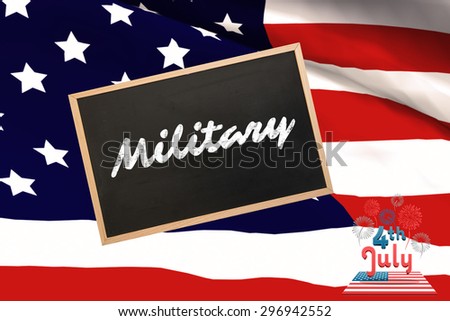 Independence day graphic against blackboard with copy space