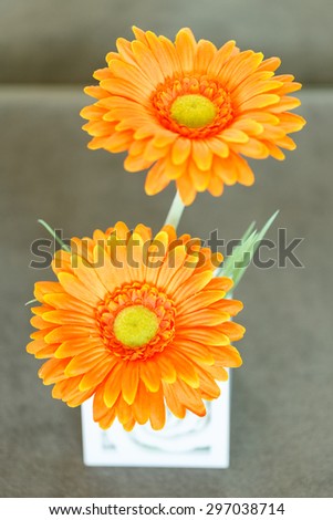 Orange artificial fabric GERBERA flower