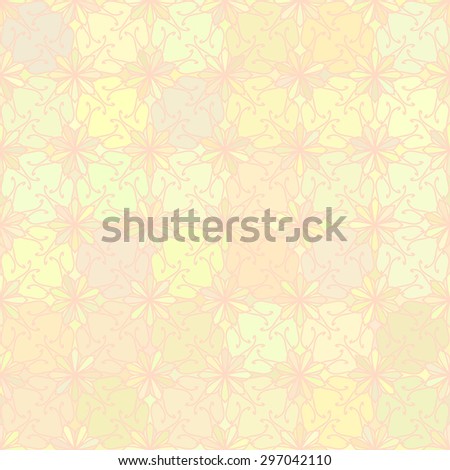 Abstract vector background Seamless floral grid texture Yellow color