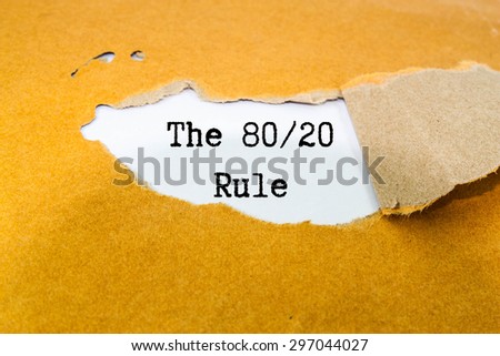 The 80/20 rule  on brown envelope  Royalty-Free Stock Photo #297044027